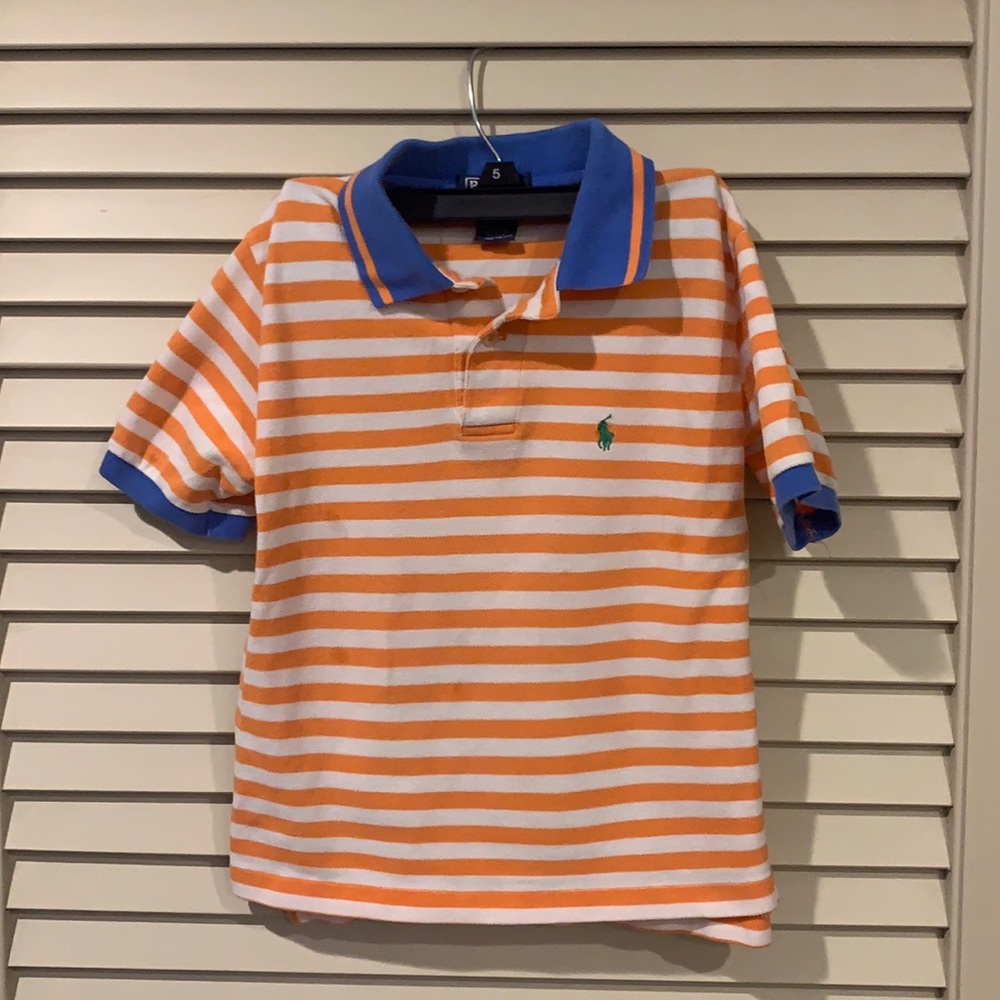 Orange, White, Blue Polo